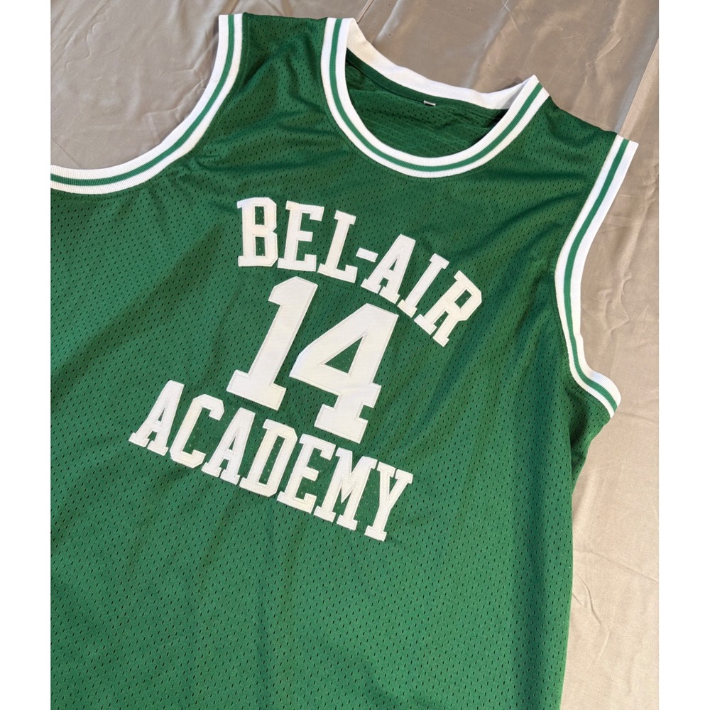Bel-Air Academy 14 Will Smith Basketball Jersey Green Fresh Prince Mens XL new!